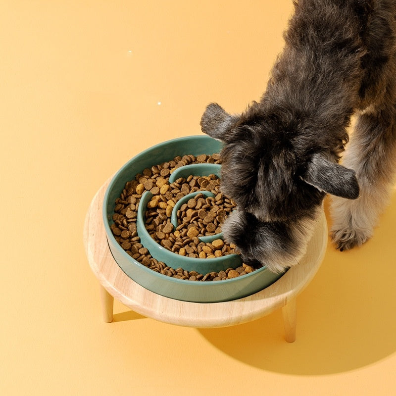 Pet Slow Food Ceramic Neck Protection Bowl